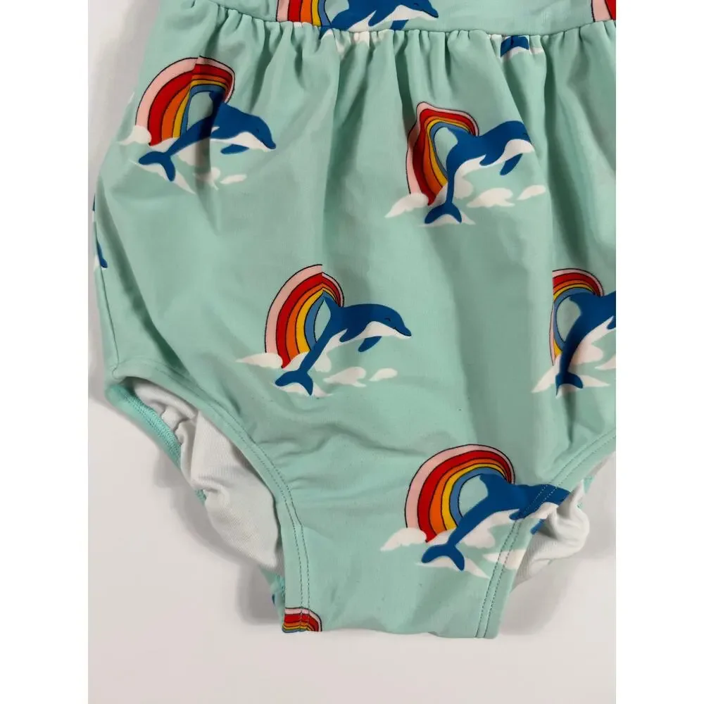 Hanna Andersson Dolphin Rainbow One-Piece Swimsuit 12–18 Months